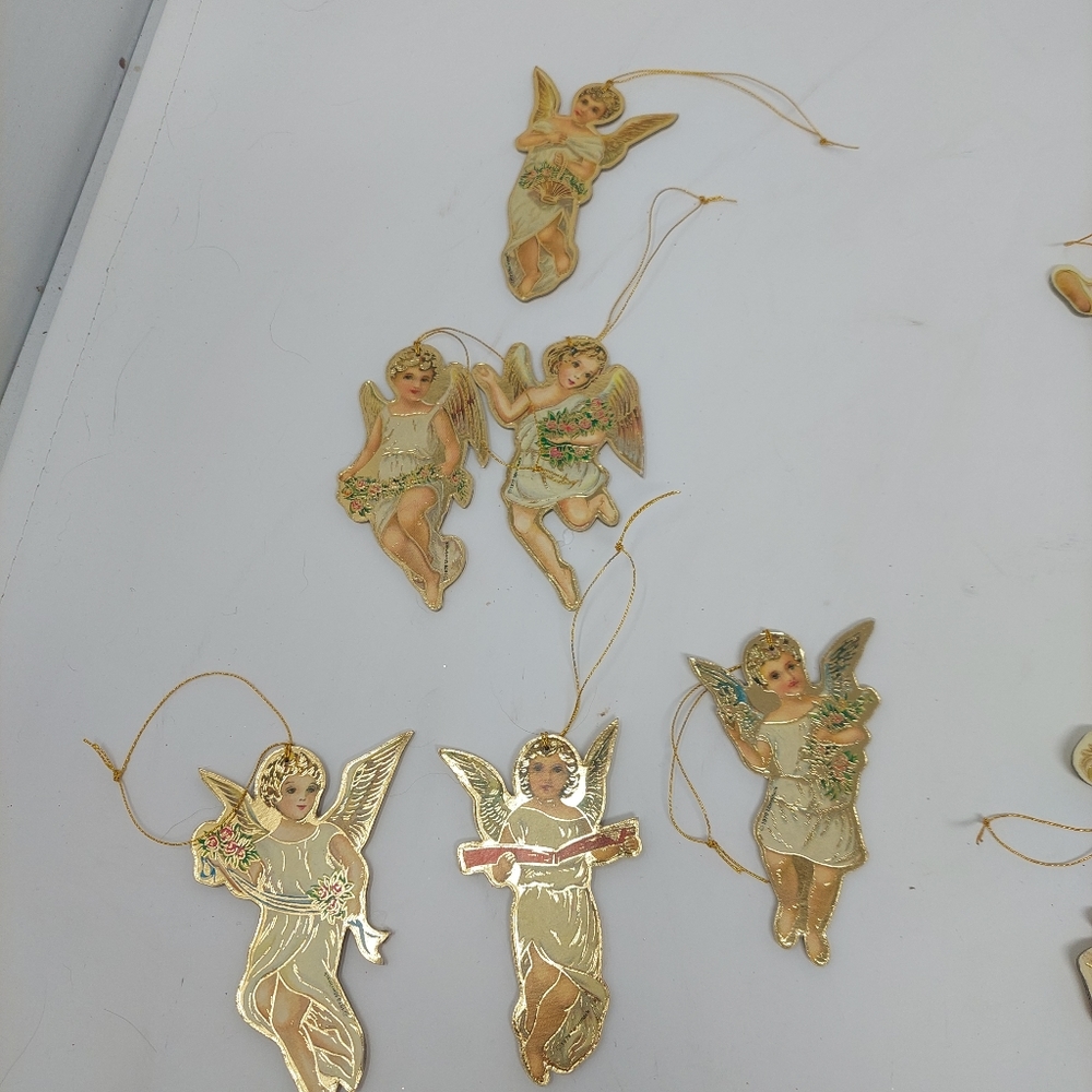 Merrimack Die Cast Cardboard Ornaments Lot Of 24 Vintage 1979 1985 1986 Angels - Picture 2 of 9